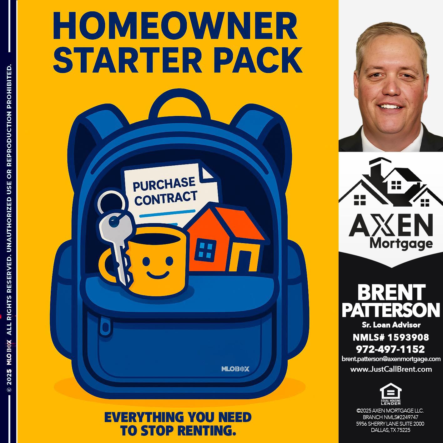 Homeowner Starter Pack - Brent Patterson -Loan Officer