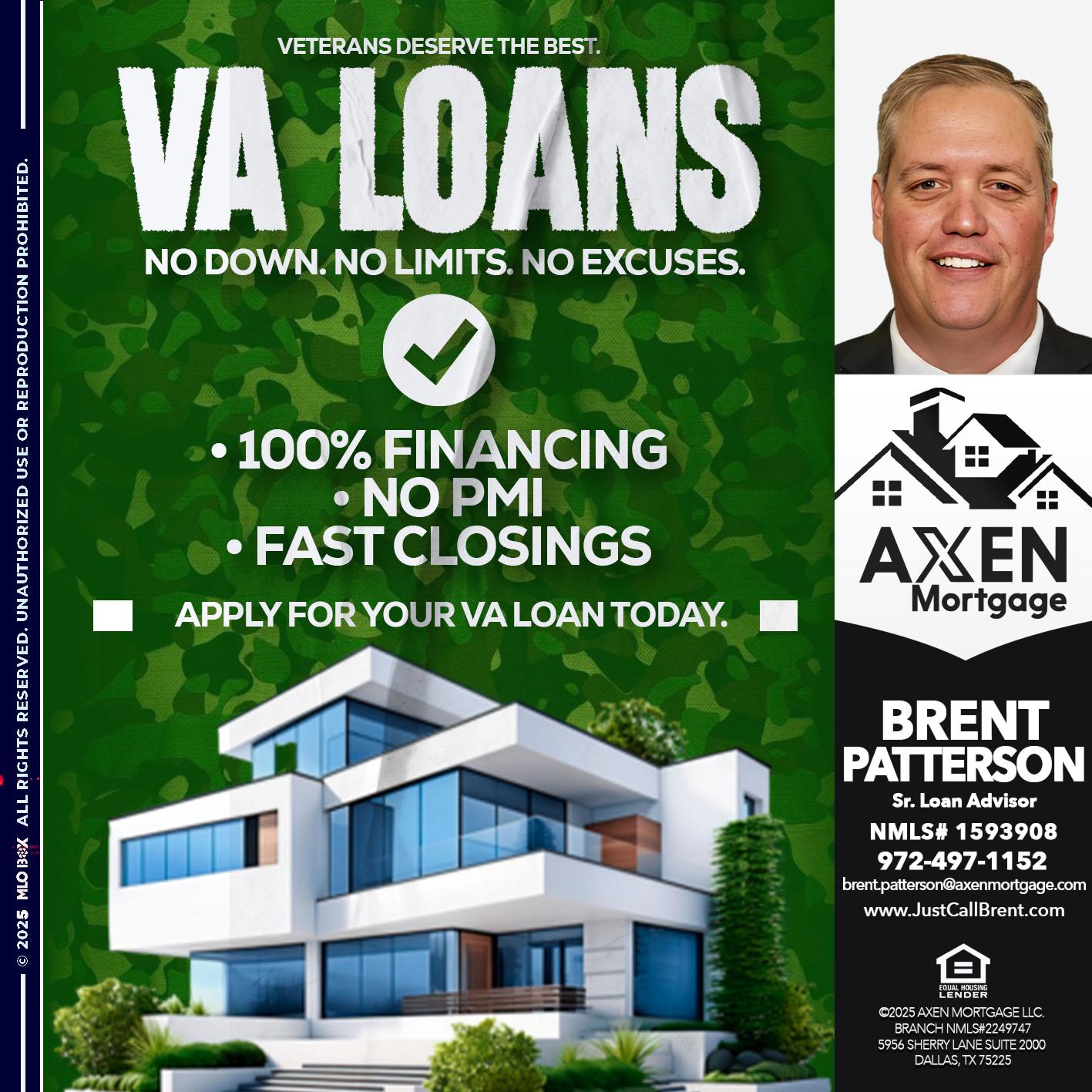 VA LOANS - Brent Patterson -Loan Officer