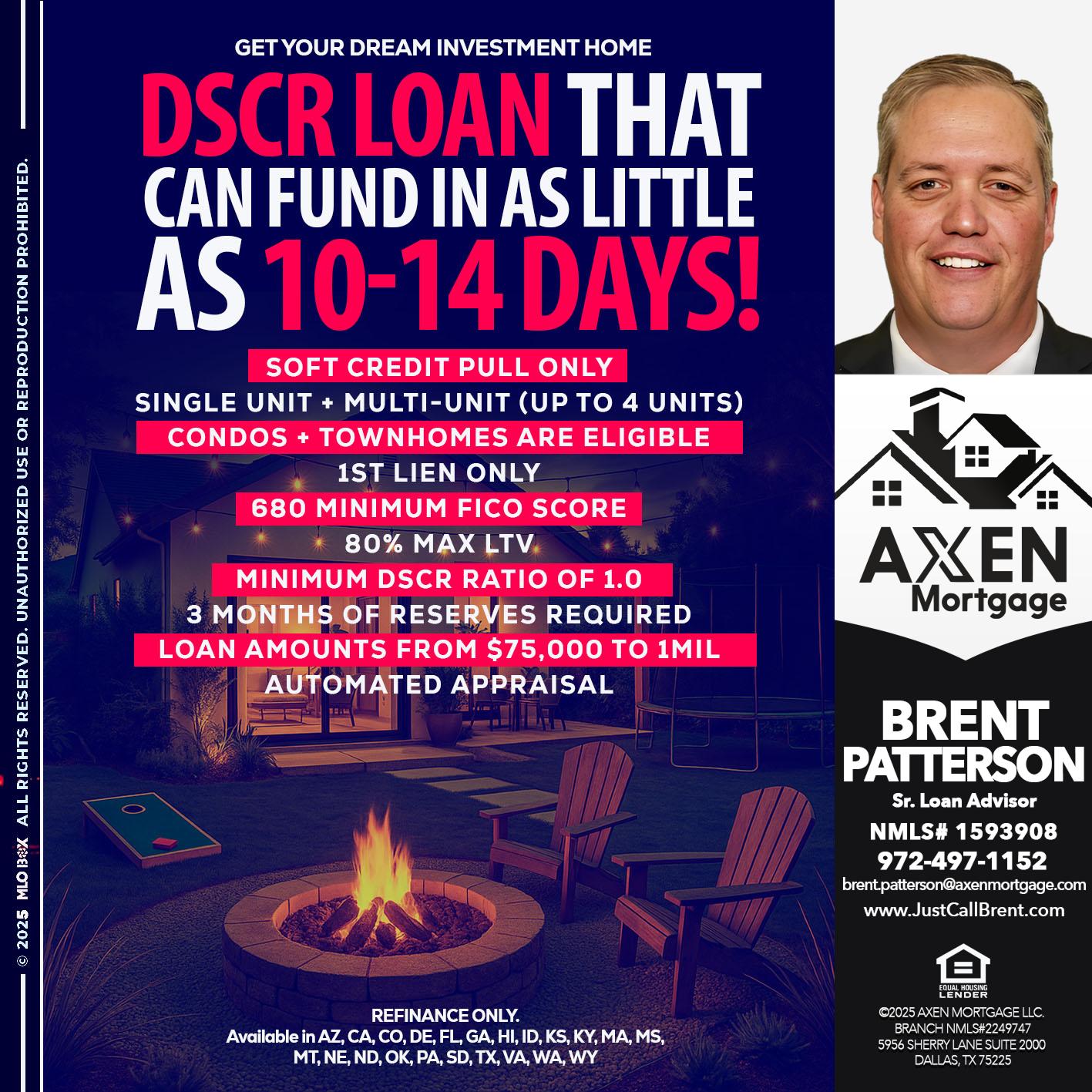 DSCR LOAN - Brent Patterson -Loan Officer
