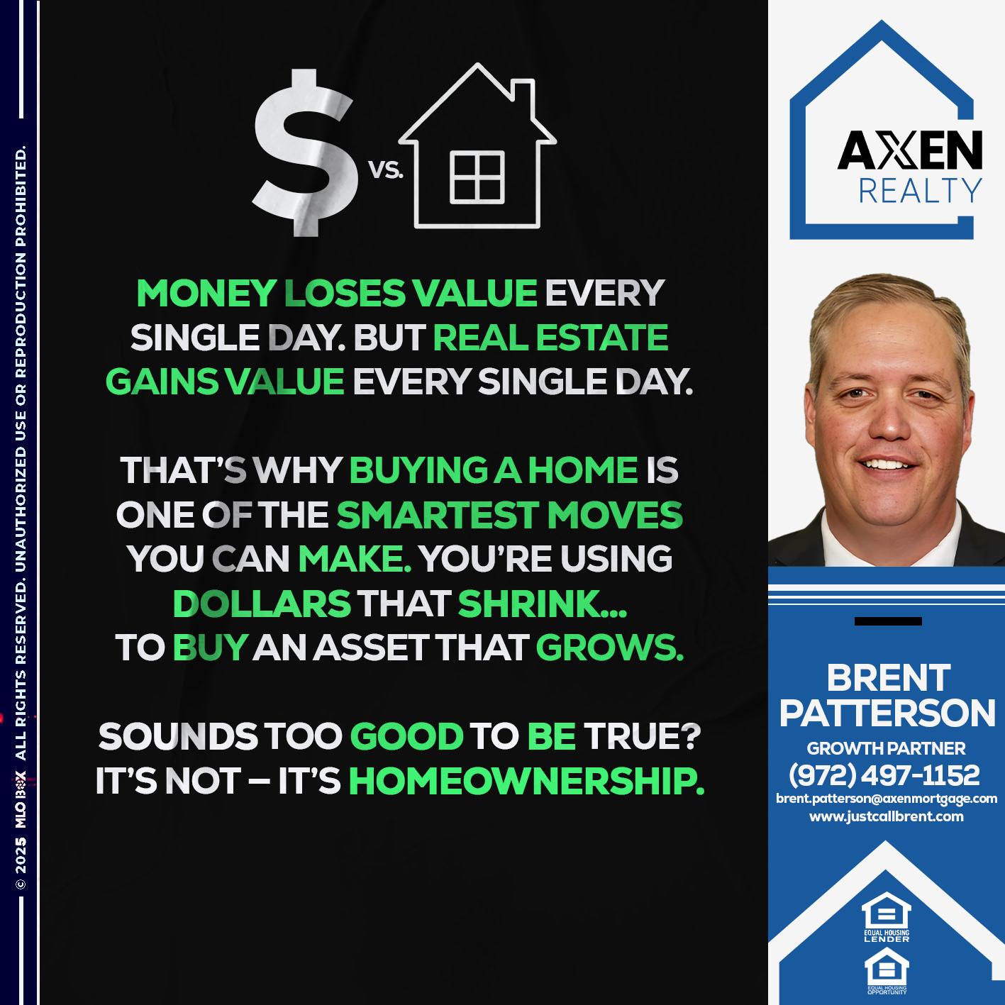 money loses value - Brent Patterson -Loan Officer