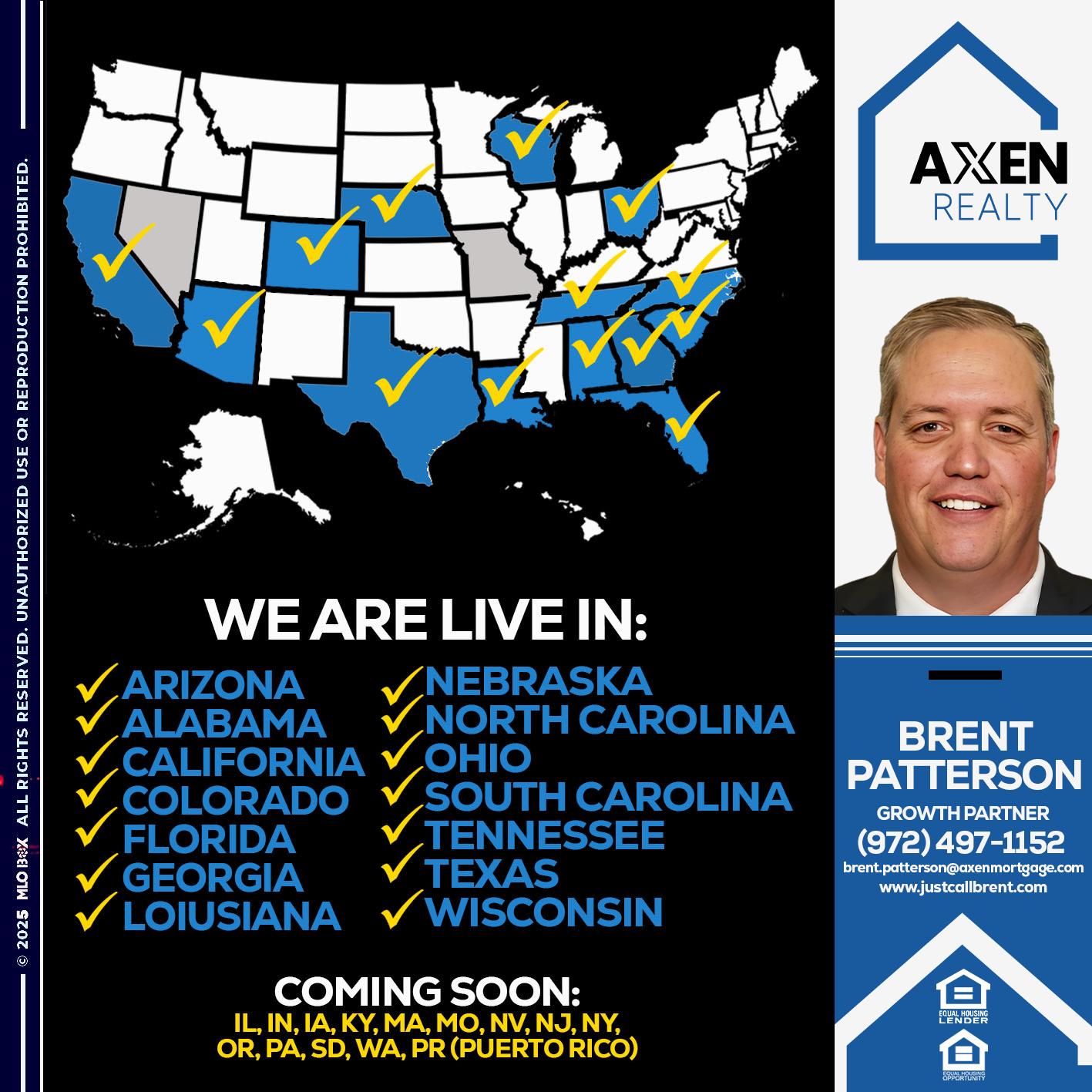 we are live in NEBRASKA - Brent Patterson -Loan Officer