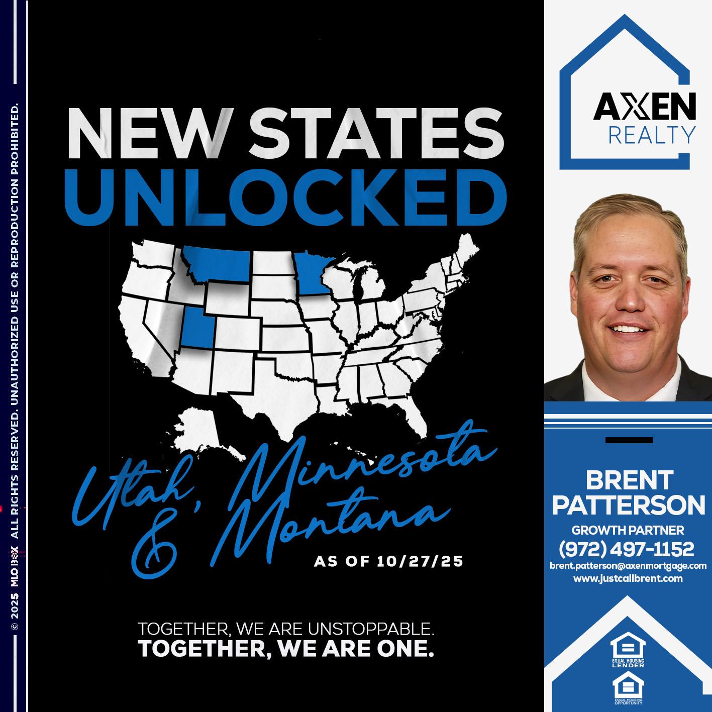 new states unlocked - Brent Patterson -Loan Officer