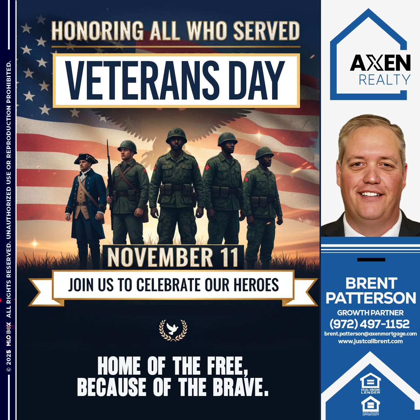 VETERANS DAY - Brent Patterson -Loan Officer